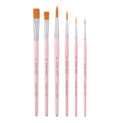 Set of watercolor and acrylics nylon brushes, NA-1 series - Holbein - 6 pcs.