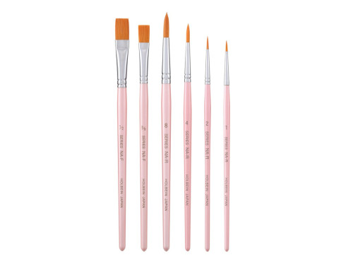 Set of watercolor and acrylics nylon brushes, NA-1 series - Holbein - 6 pcs.