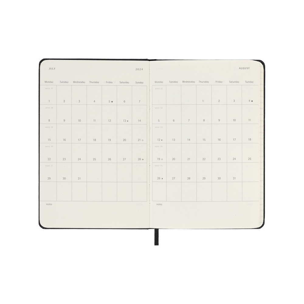 Moleskine Weekly Agenda with Space for Notes 12 Months 2024, Agenda 2024,  Size P