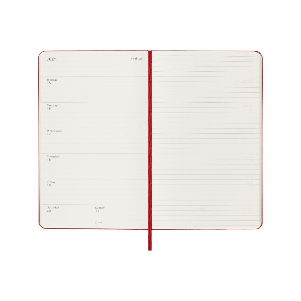 Moleskine 2024: Classic Soft 12M Weekly Pocket Red