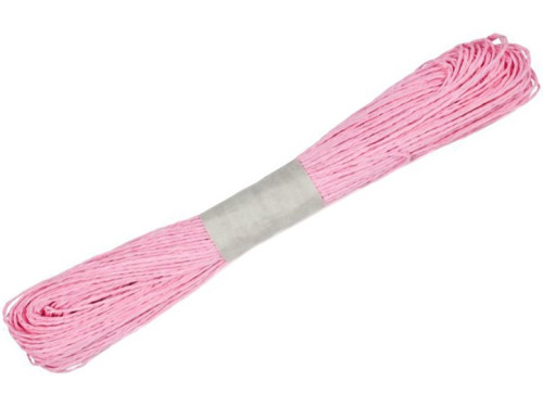 Sznurek ozdobny, papierowy w zwoju - różowy