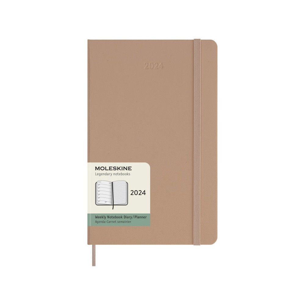 Moleskine 2024 Weekly Planner, 12M, Large, Sandy Brown, Hard Cover (5 x  8.25)