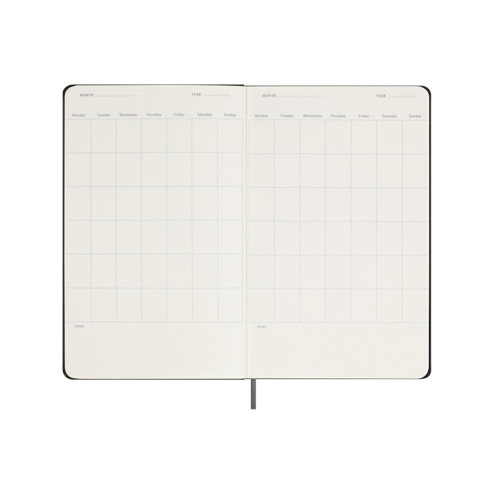 Kalendarz tygodniowy niedatowany - Moleskine - Black, twarda okładka, L