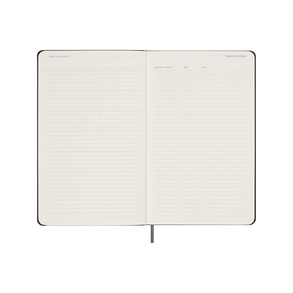Kalendarz tygodniowy niedatowany - Moleskine - Black, twarda okładka, L