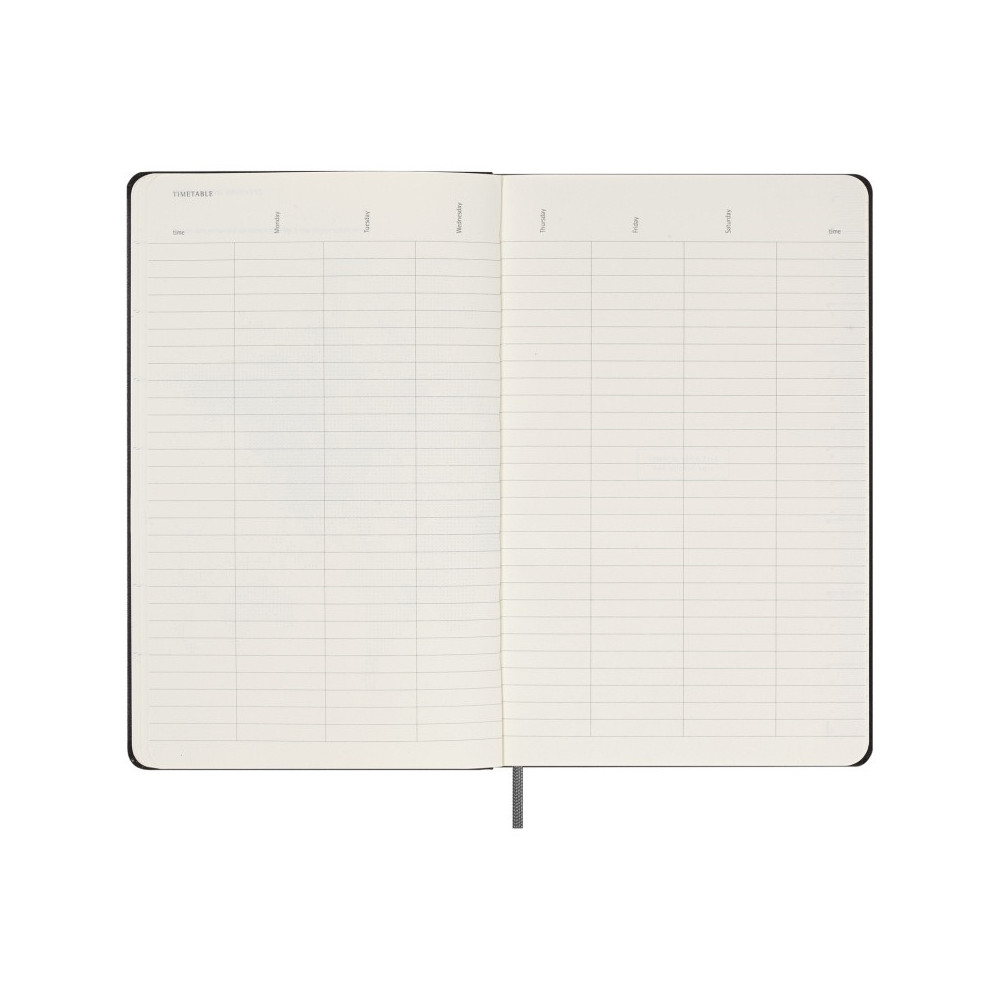 Kalendarz tygodniowy niedatowany - Moleskine - Black, twarda okładka, L