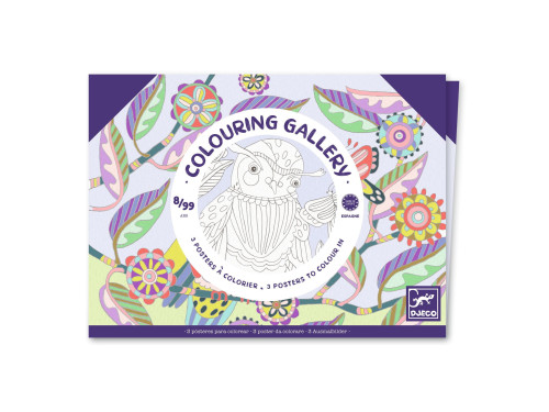 Colouring Gallery - Djeco - Birds, 3 pcs.