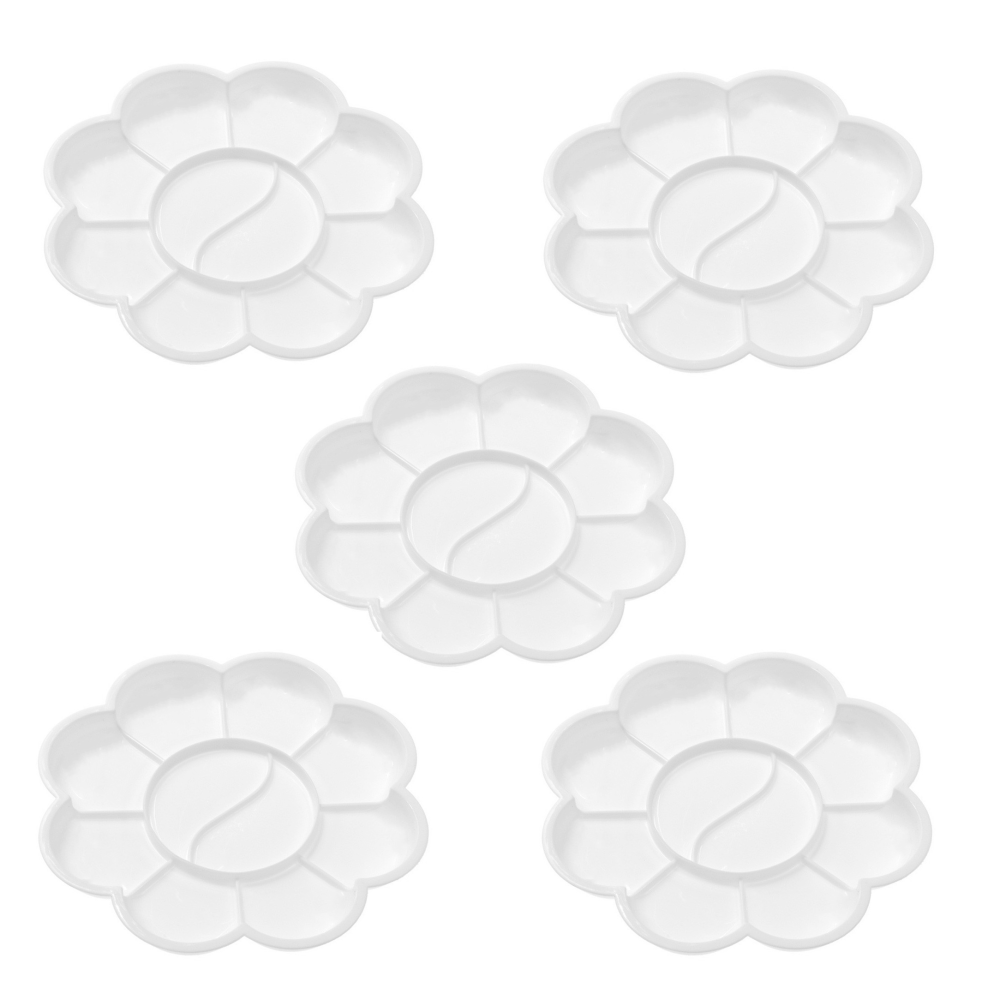 Mini flower paint palette - Simply Crafting - white, 13,5 cm, 5 pcs.
