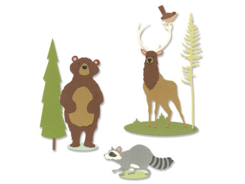 Zestaw wykrojników Thinlits - Sizzix - Forest Animals, 8 szt.