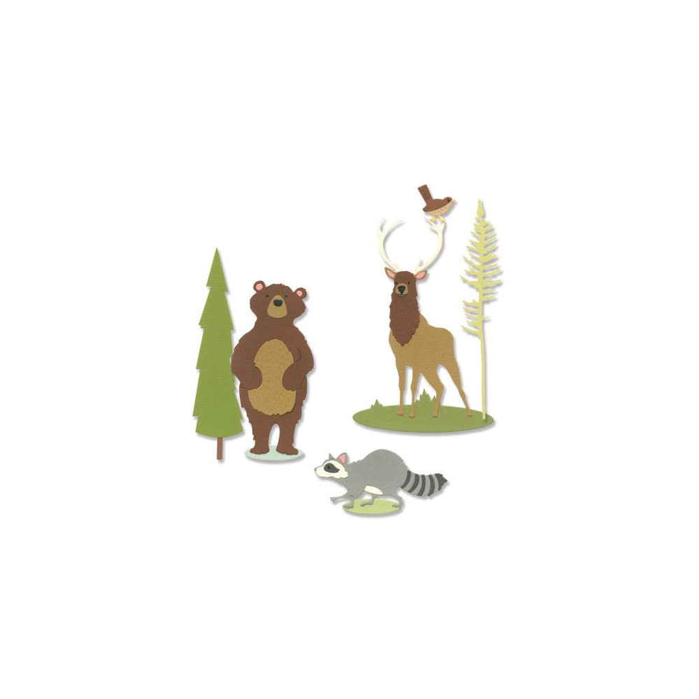 Zestaw wykrojników Thinlits - Sizzix - Forest Animals, 8 szt.