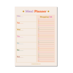 Planer posiłków z listą zakupów spożywczych - Once Upon a Tuesday - A5