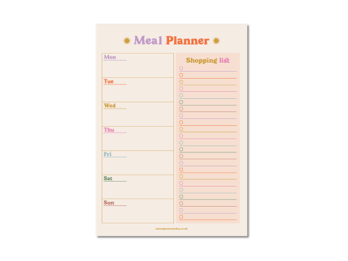 Meal Planner & Shopping List - Once Upon a Tuesday - A5