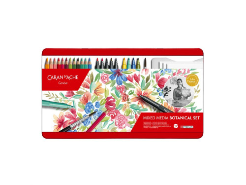 Coloring and lettering Botanical set by Julie Thomas - Caran d'Ache