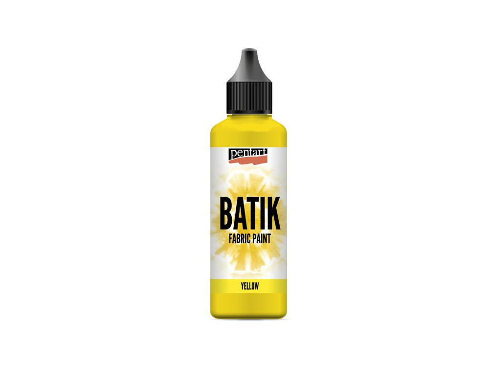 Farba, barwnik do tkanin Batik - Pentart - żółta, 80 ml