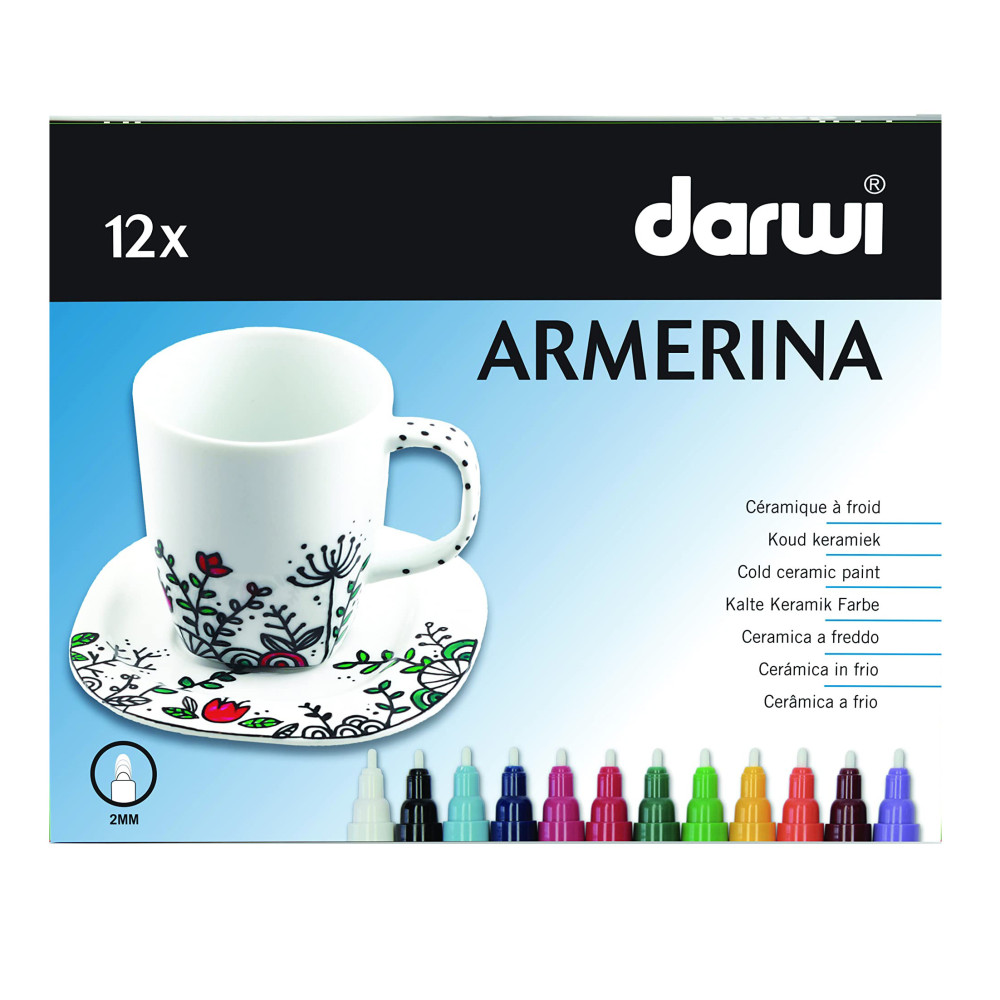 Zestaw pisaków do ceramiki Armerina - Darwi - 12 kolorów