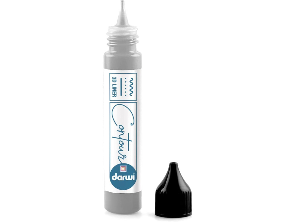 Glass Contour 3D Liner Paint - Darwi - Silver, 30 ml