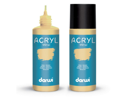 Acrylic paint for ceramic and glass, metallic - Darwi - Gold, 80 ml