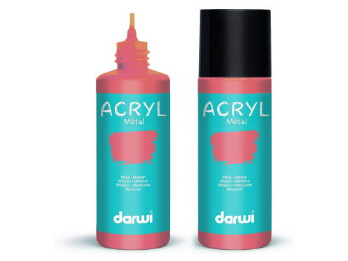 Farba akrylowa do ceramiki i szkła, metaliczna - Darwi - Copper, 80 ml