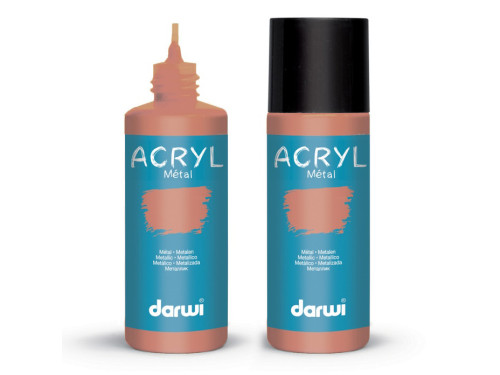 Acrylic paint for ceramic and glass, metallic - Darwi - Brown, 80 ml