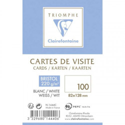 Papier wizytówkowy - Clairefontaine - biały, 8,2 x 12,8 cm, 100 szt.