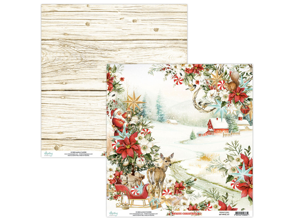 Scrapbooking paper 30,5 x 30,5 cm - Mintay - White Christmas 01