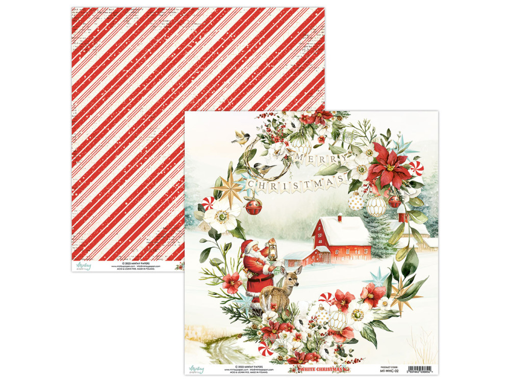 Scrapbooking paper 30,5 x 30,5 cm - Mintay - White Christmas 02