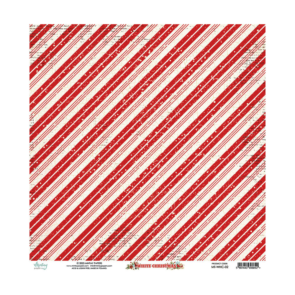 Papier do scrapbookingu 30,5 x 30,5 cm - Mintay - White Christmas 02