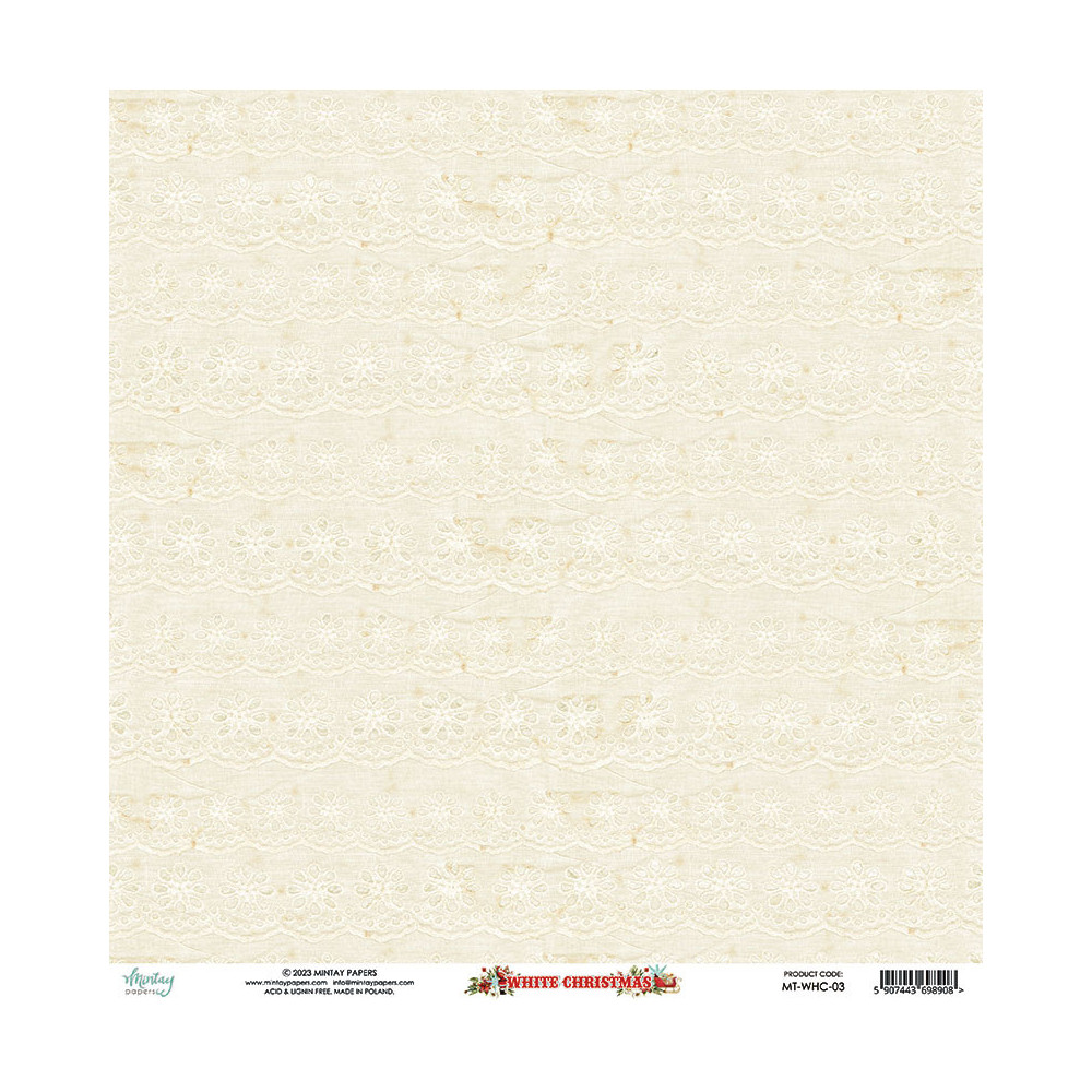 Papier do scrapbookingu 30,5 x 30,5 cm - Mintay - White Christmas 03