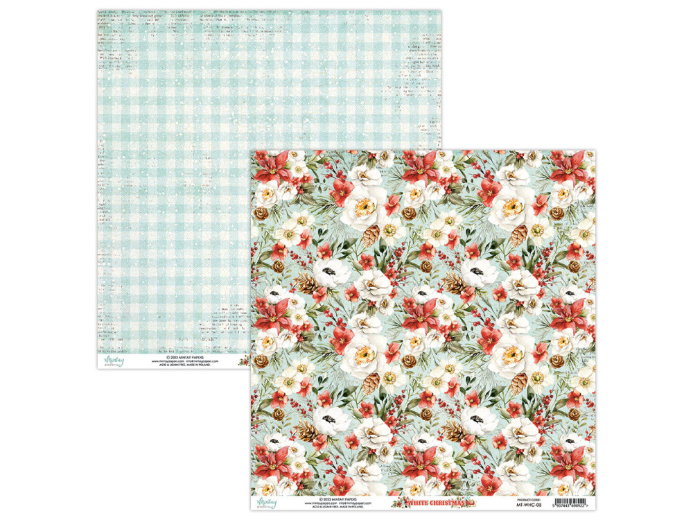 Papier do scrapbookingu 30,5 x 30,5 cm - Mintay - White Christmas 05