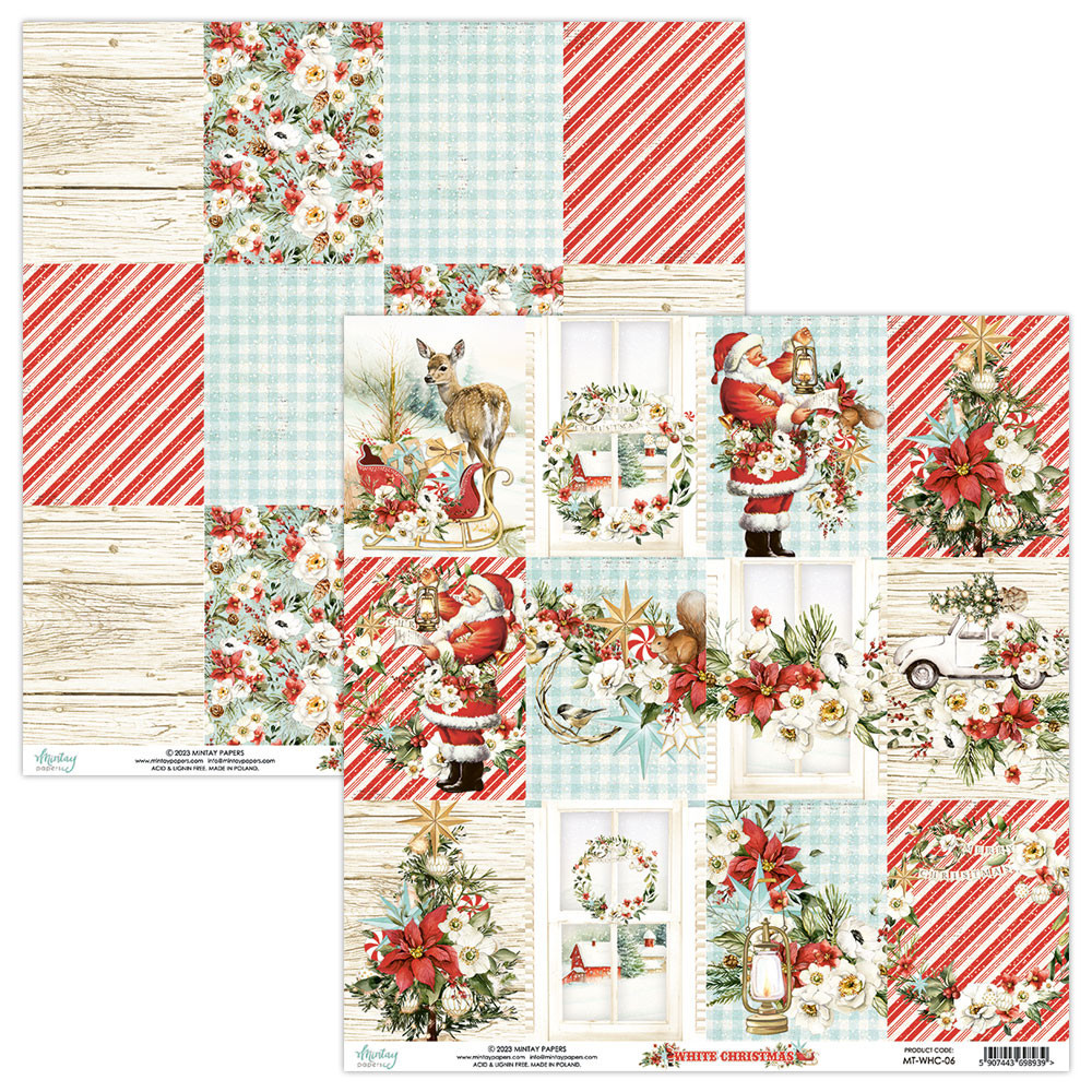 Scrapbooking paper 30,5 x 30,5 cm - Mintay - White Christmas 06