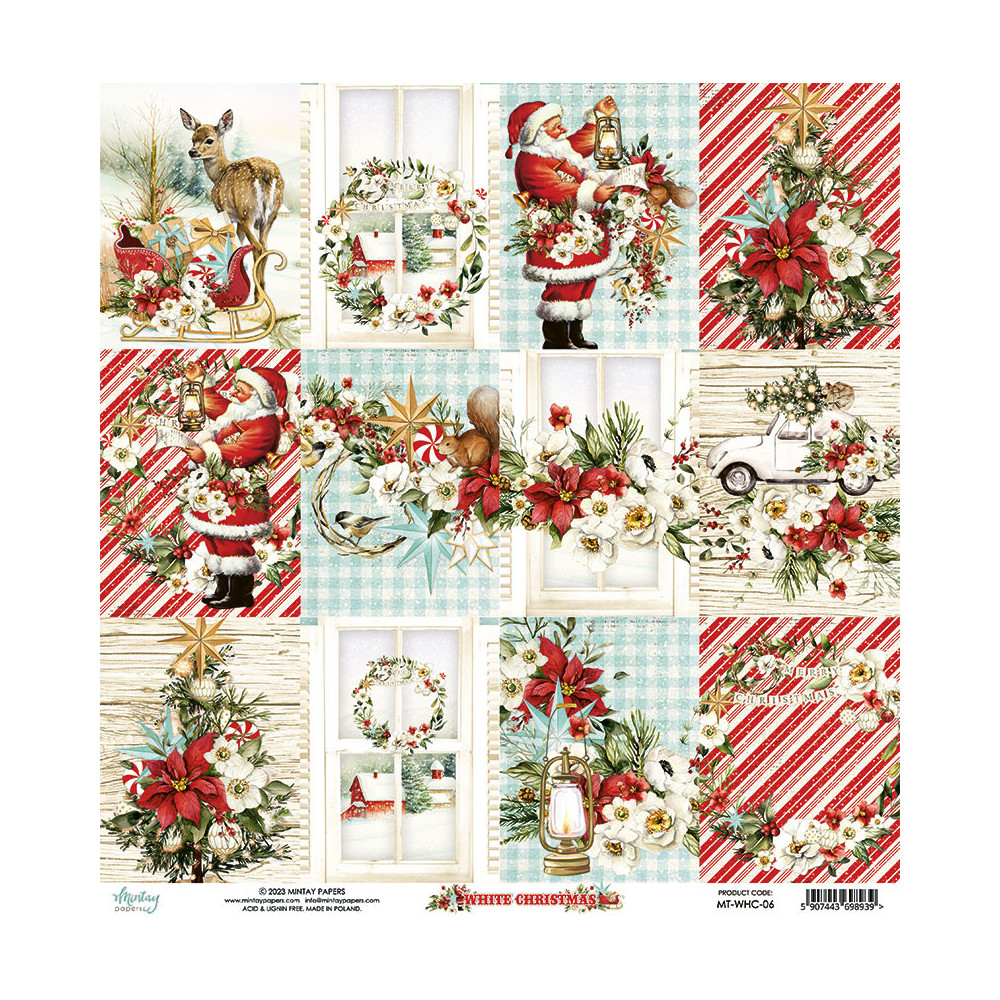 Scrapbooking paper 30,5 x 30,5 cm - Mintay - White Christmas 06