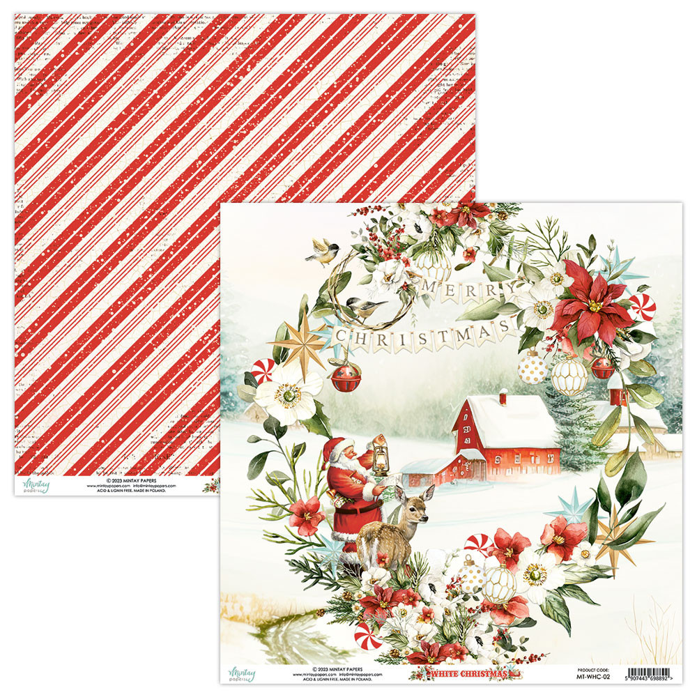 Set of scrapbooking papers 15,2 x 15,2 cm - Mintay - White Christmas