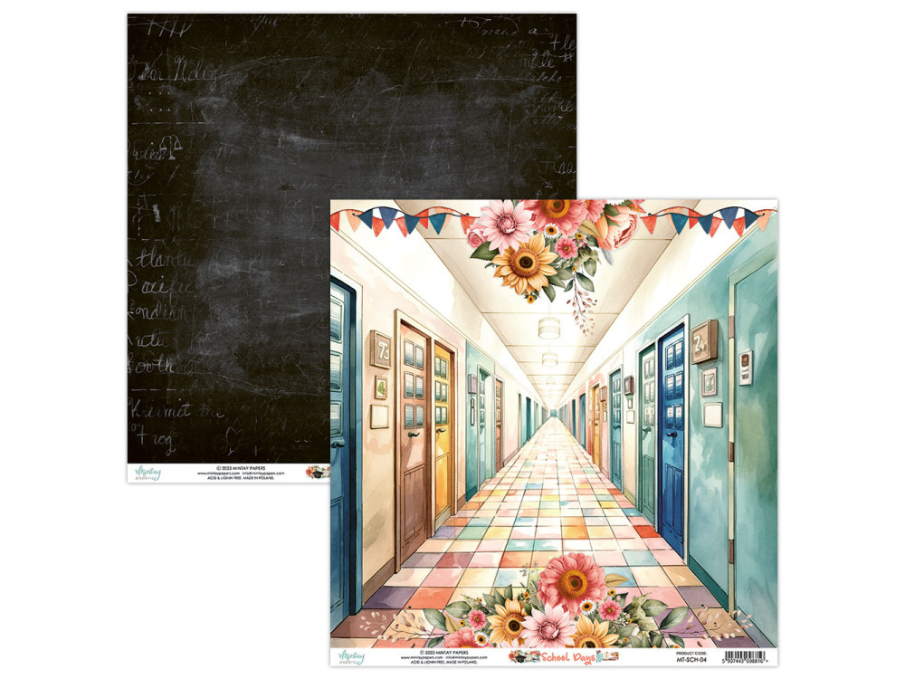Scrapbooking paper 30,5 x 30,5 cm - Mintay - School Days 04