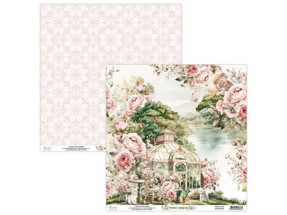 Scrapbooking paper 30,5 x 30,5 cm - Mintay - Peony Garden 01