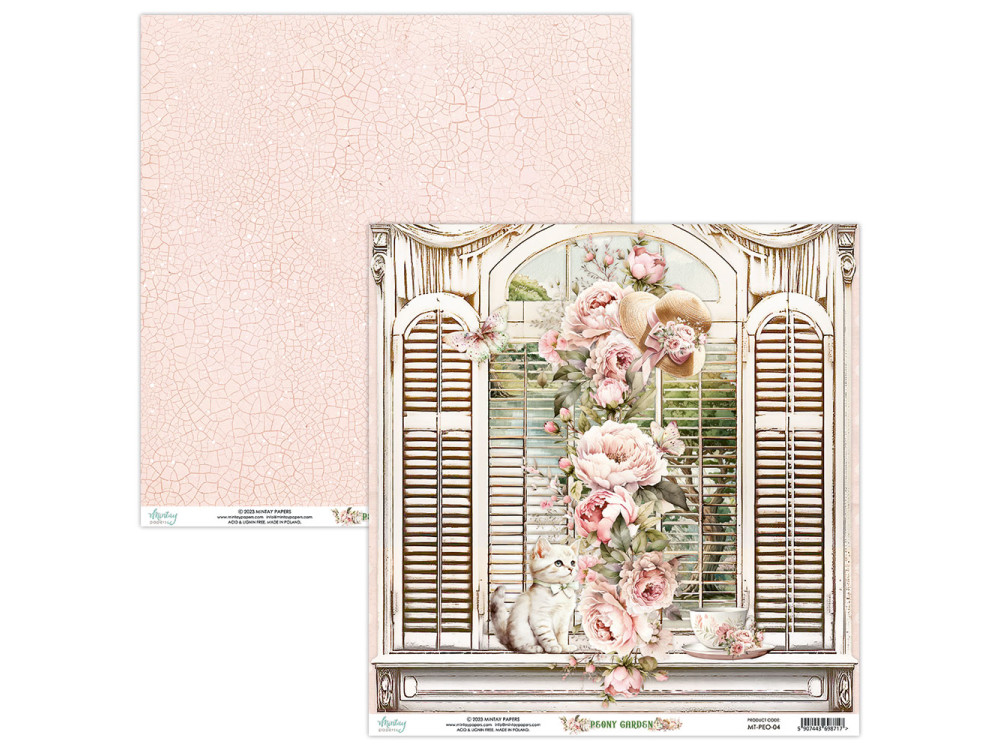 Papier do scrapbookingu 30,5 x 30,5 cm - Mintay - Peony Garden 04