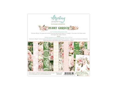 Set of scrapbooking papers 15,2 x 15,2 cm - Mintay - Peony Garden