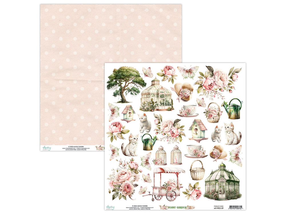 Elements for cutting 30,5 x 30,5 cm - Mintay - Peony Garden