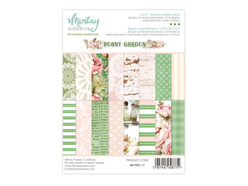 Zeszyt uzupełniający z papierami do scrapbookingu - Mintay - Peony Garden