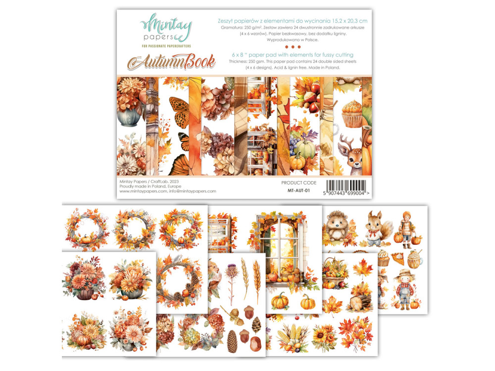 Scrapbooking paper set 15,2 x 20,3 cm - Mintay - Autumn 01