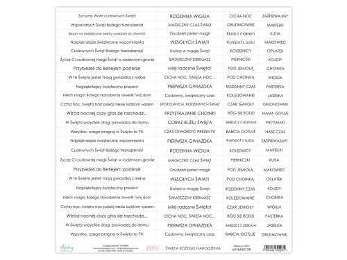 Set of scrapbooking quotes 30,5 x 30,5 cm - Mintay - Christmas, PL