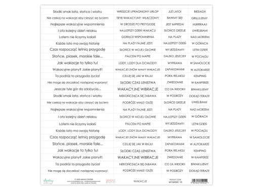 Set of scrapbooking quotes 30,5 x 30,5 cm - Mintay - Summertime, PL