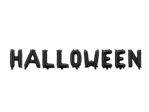 Balon foliowy napis Halloween - czarny, 46 x 230 cm