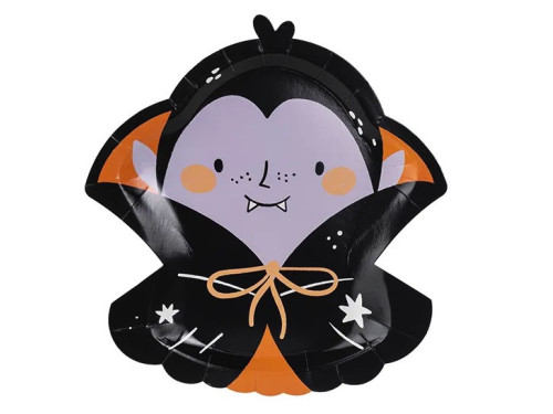 Dracula paper plates - black, 6 pcs.