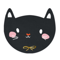 Cat napkins - black, 20 pcs.