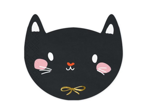 Cat napkins - black, 20 pcs.