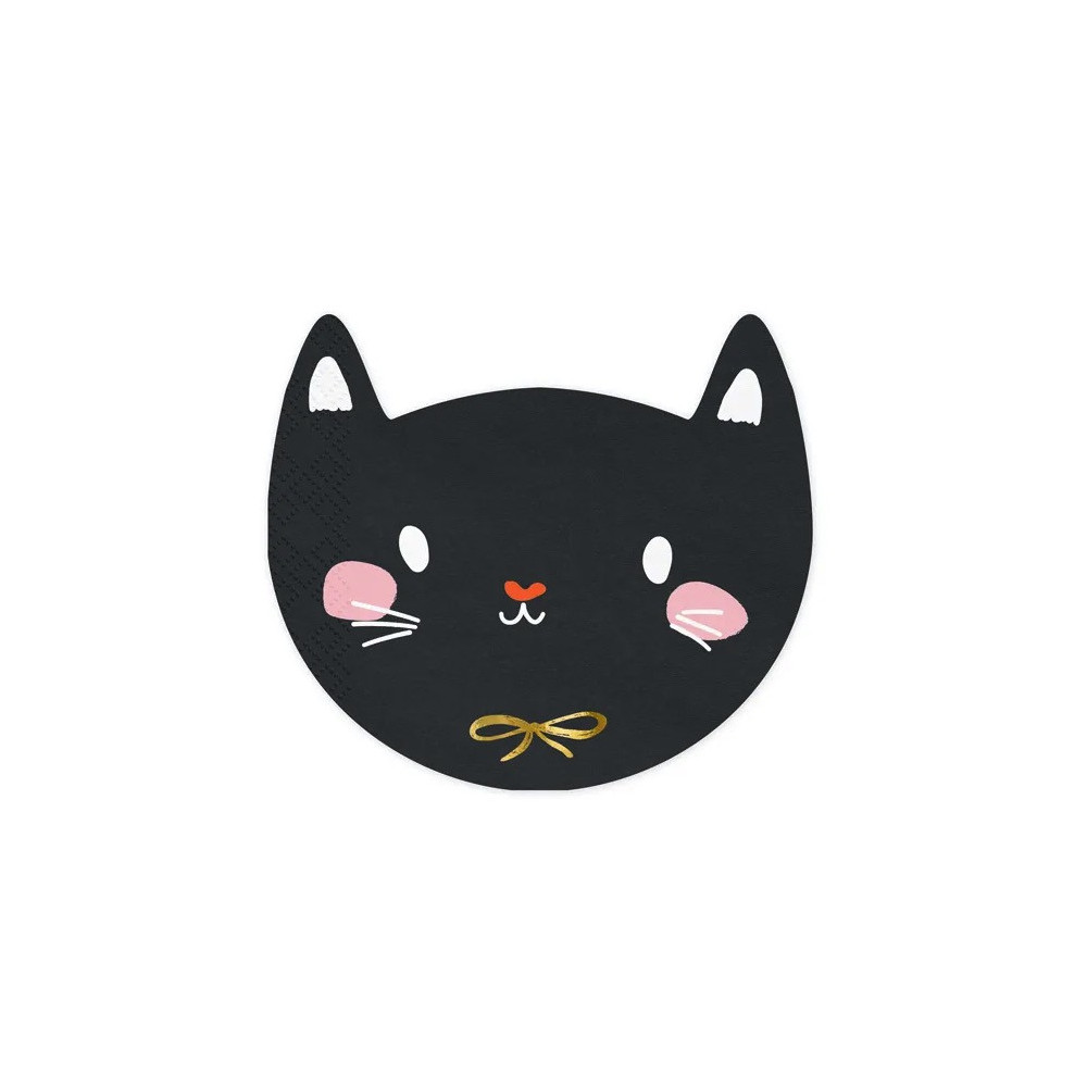 Cat napkins - black, 20 pcs.