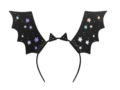 Spooky Halloween headband, Bat - black, 23 x 30 cm