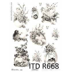 Decoupage paper A4 - ITD Collection - rice, R668