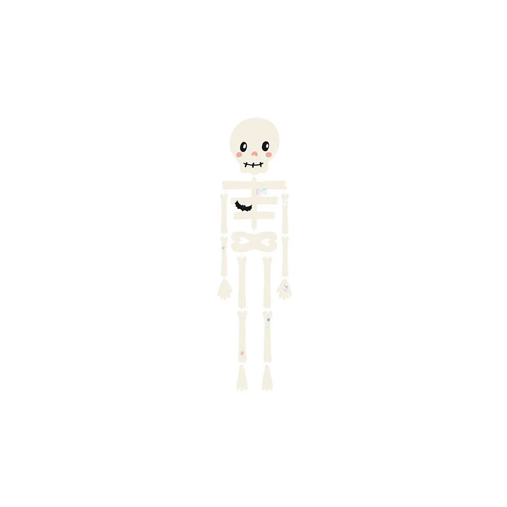 Paper hanging Skeleton decoration - white, 110 cm