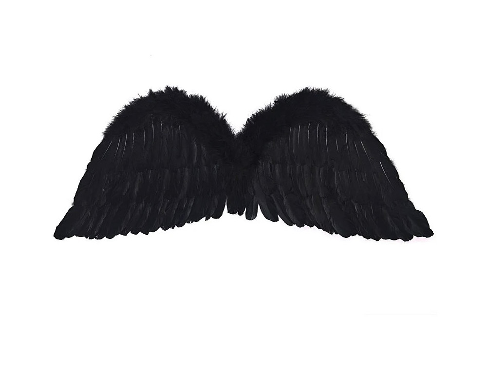 Angel wings for Halloween - black, 30 x 75 cm