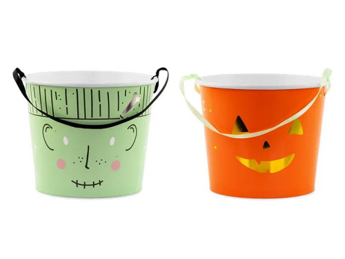 Wiaderka halloweenowe na cukierki - 13,5 cm, 2 szt.